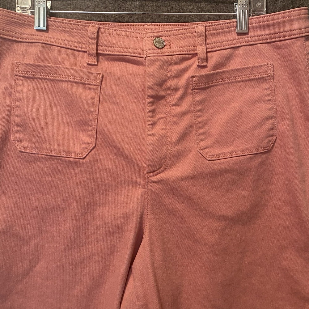 Talbots Jeans‎ Womens 16P Pink Flawless High Waist Wide Crop Pants Pockets 21" - Picture 2 of 10